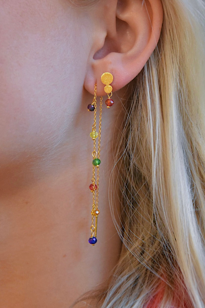 Iris Ørering Rød (Forgyldt/Sølv)