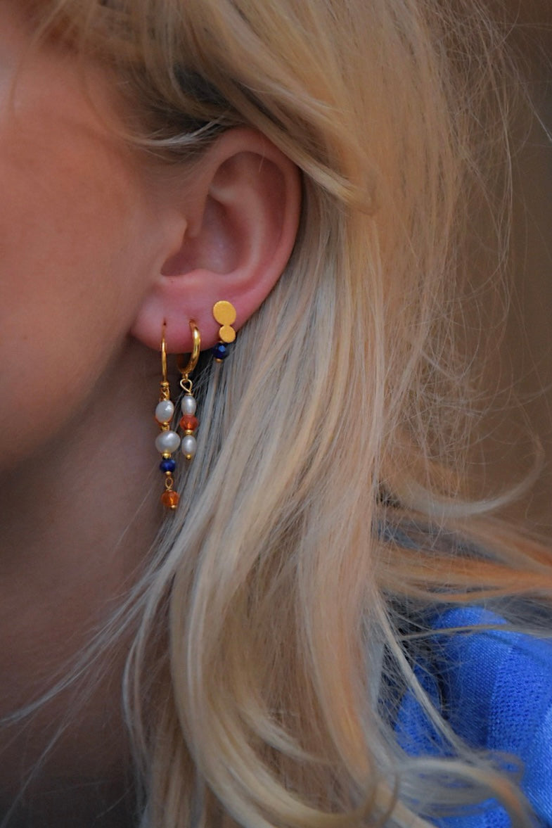 Lily Ørering Blå/Orange (Forgyldt/Sølv)